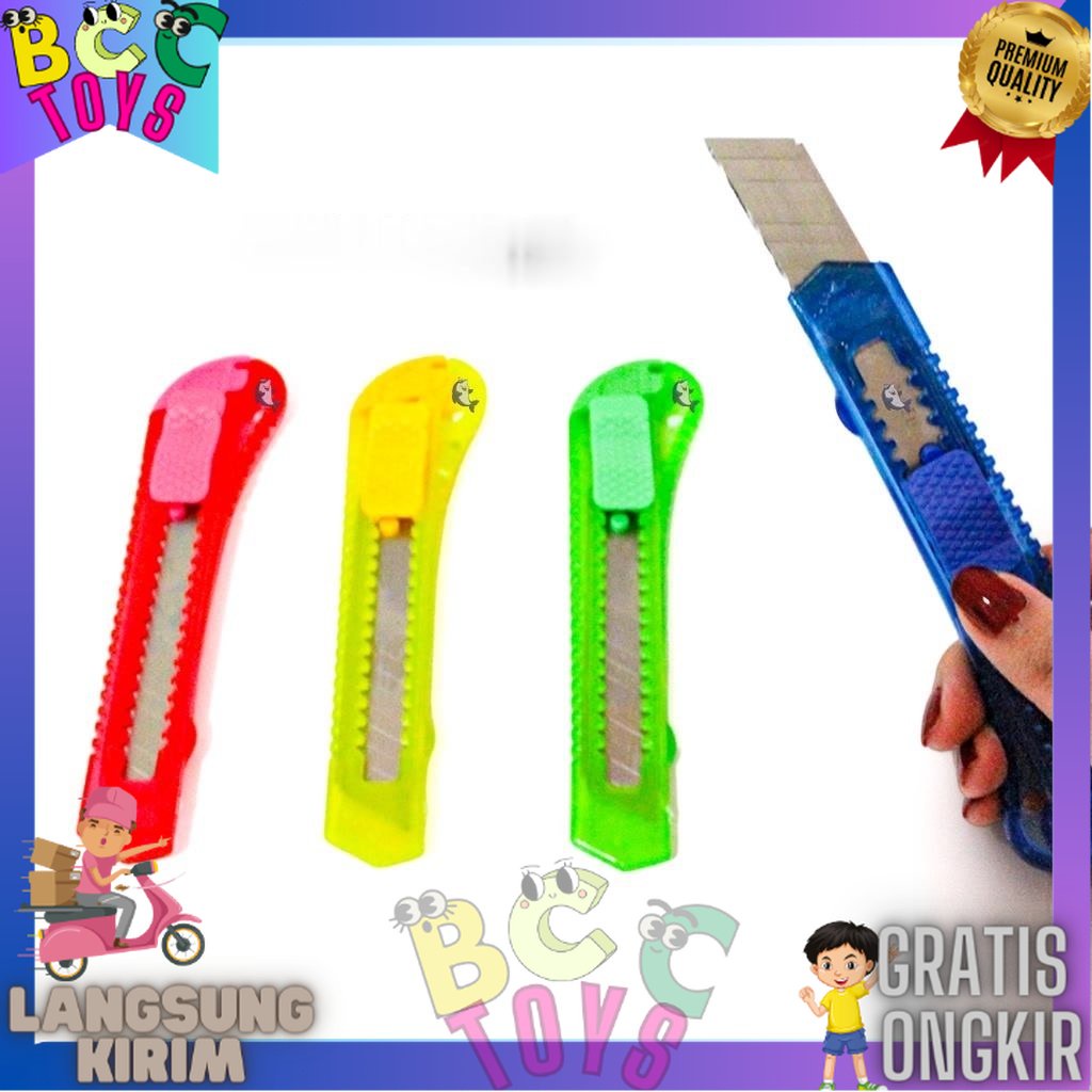 

Pisau Cutter Besar Transparan Warna Warni Per Pcs - Alat Pemotong Kater Tajam Bening - 1PC Termurah