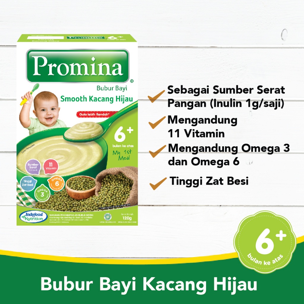 PROMINA BUBUR CEREAL BUBUR BAYI 6+ BOX 120GR PROMINA BC MPASI / PROMINA BC PISANG SUSU / PROMINA BC KACANG HIJAU