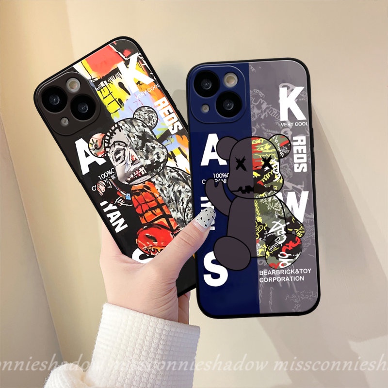 Redmi 12C A1 10 9T 9A 9 9C NFC Note9 8 11 11s 10s 10 Pro Plus MI 10 11 Lite 10T Poco M5 M3 M4 F3 F4 Pro X3 Pro M3 Trendy Brand Violent Bear Kaws Couple Lurus Soft Case Tepi