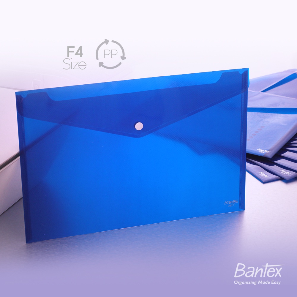 

Bantex Map Kancing Plastik Folio F4 Blue Trendy Bag