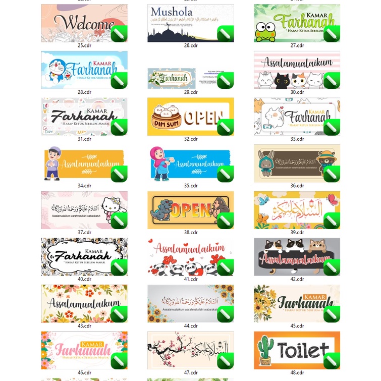 50 Desain Hiasan Pintu CorelDraw v15