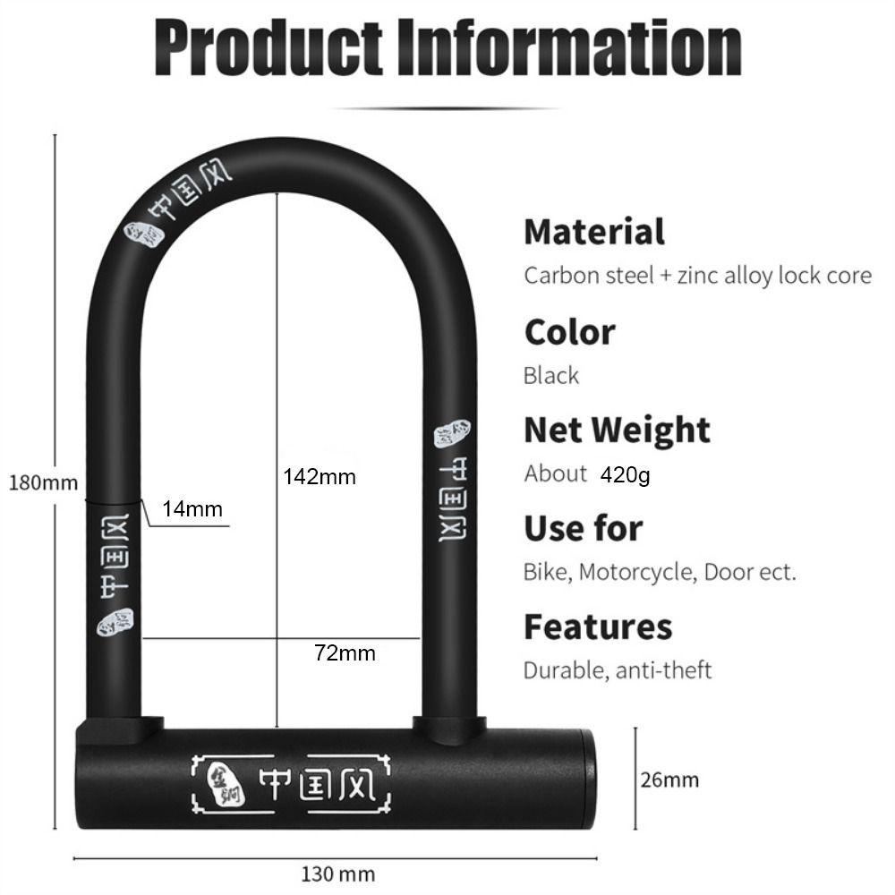 R-FLOWER Gembok Baja Gembok Sepeda Security Untuk Bersepeda U-Locks