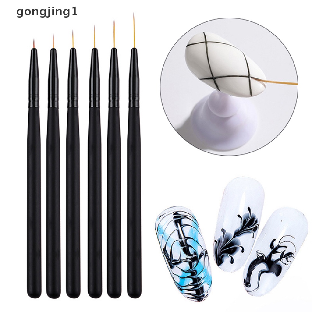 Ggg 1PC Kuas Liner Nail Art Paing Pen Pola Gagang Hitam Manicure Tools ID