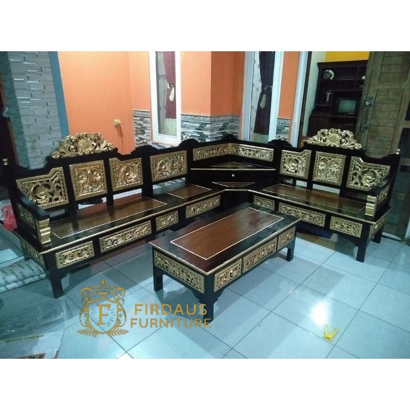 Kursi sudut mahkota jati