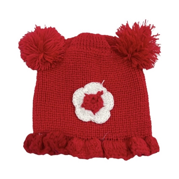 TOPI BAYI POM POM RENDA BERMOTIF BUNGA / KUPLUK ANAK POMPOM RENDA MOTIF BUNGA | FADHILAH SHOP BJB