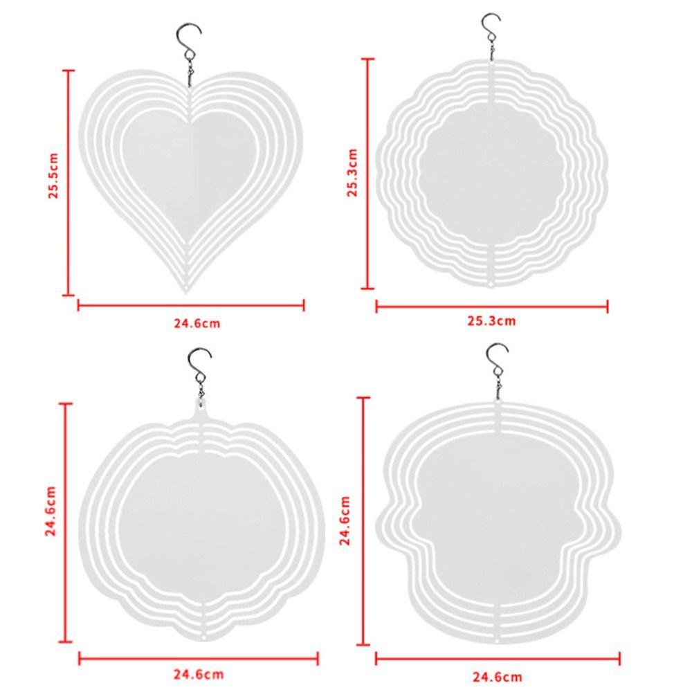 R-FLOWER Sublimasi Angin Spinner Kosongan Aluminium Kerajinan Jendela Halaman Angin Patung Kinetik