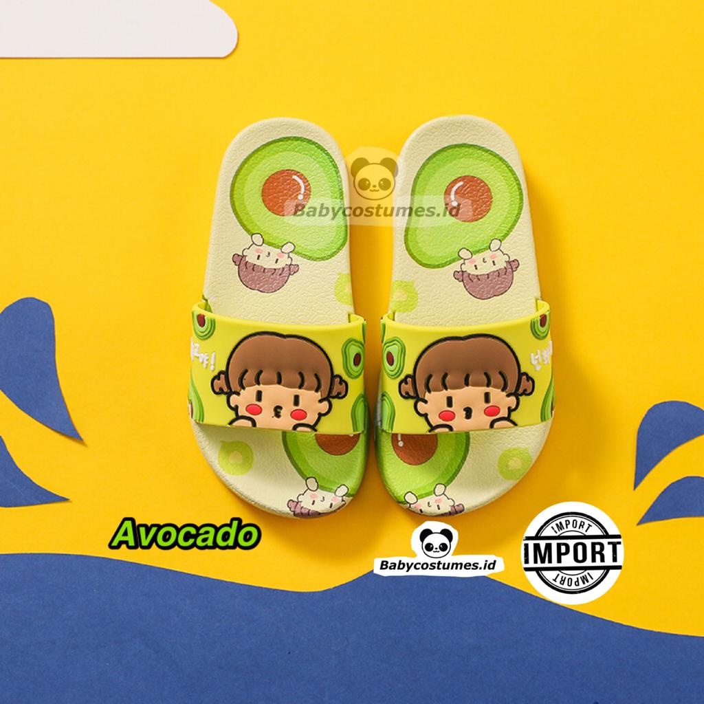 Sandal Anak Perempuan Slop 2 3 4 5 6 7 Tahun Karet Empuk Motif Buah Lucu FSH173