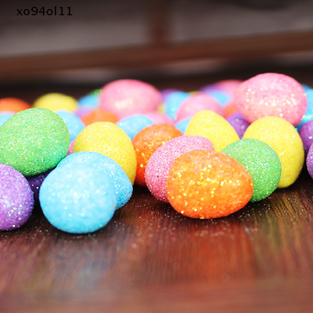 Xo 80pcs/bag Glitter Telur Paskah Warna-Warni Busa Burung Merpati Telur DIY Craft Hadiah OL