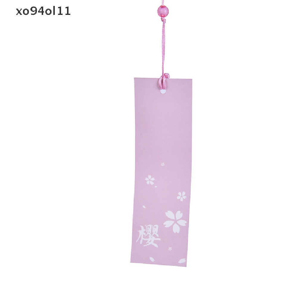 Xo 1PC Lonceng Angin Kaca Gantung Craft Wind Bell Dekorasi Rumah Motif Sakura OL