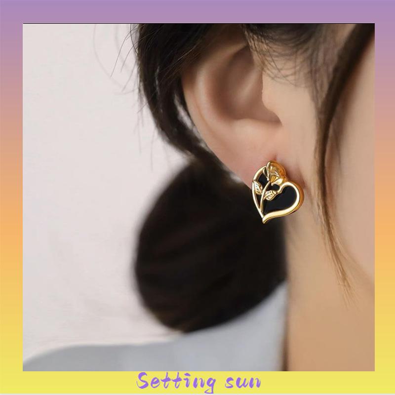 Anting S925 Korea anting bunga cinta  anting gaya Prancis untuk wanita TN