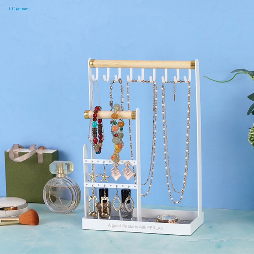 Lilyscent Tahan Aus Rak Display Perhiasan Perlengkapan Rumah Aksesoris Rambut Kalung Anting Organizer Rack Heavy Duty