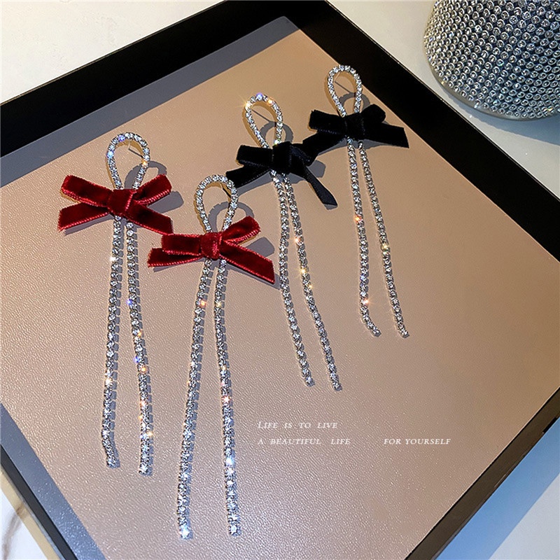 [AYBX] Baru Ikatan Simpul Modelling Drop Earrings Rumbai Panjang Shiny Fashion Women Earring