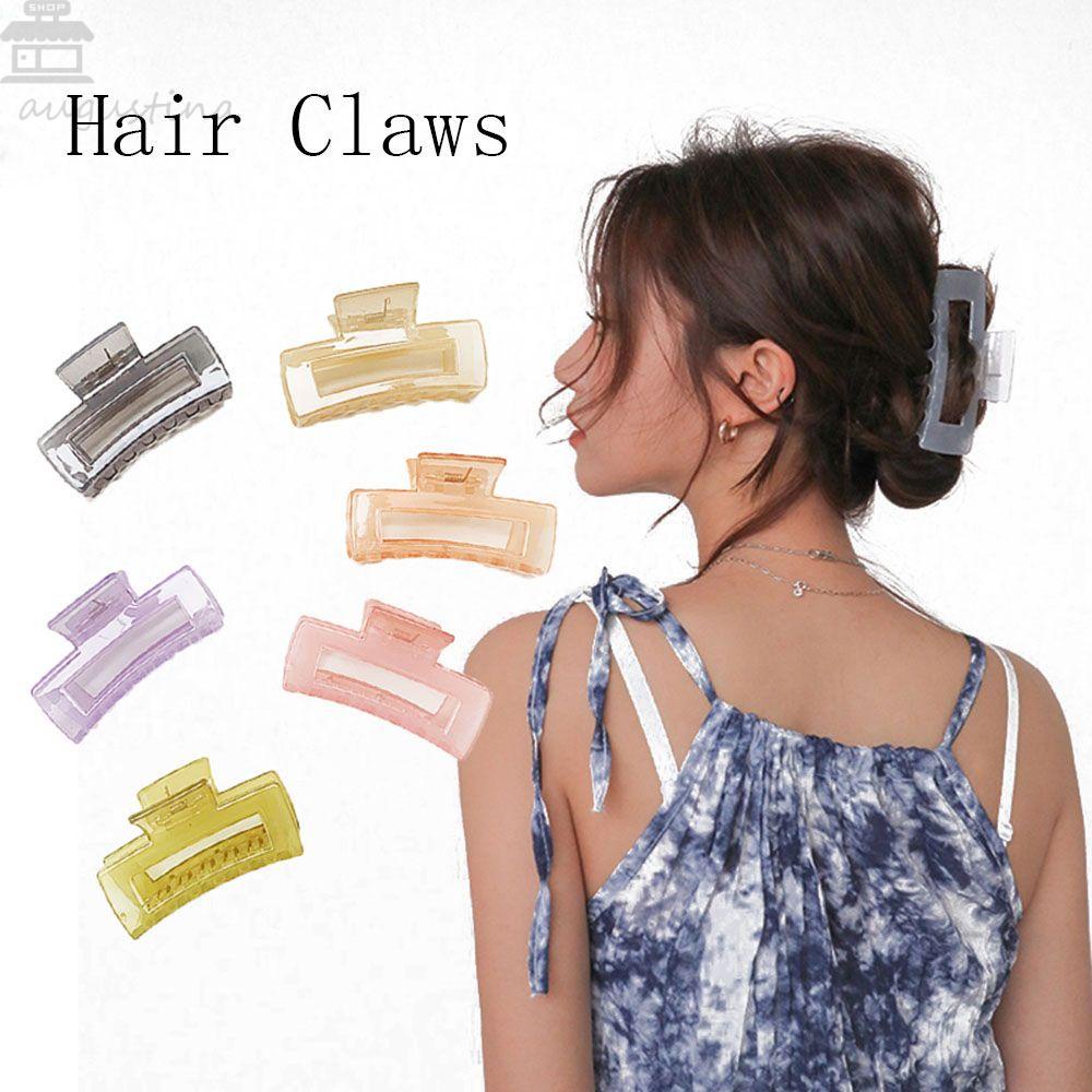 Agustina Hair Claw Disk Hair Aksesoris Rambut Anak Perempuan Jepit Mandi Warna Solid Plastik Grab Clips