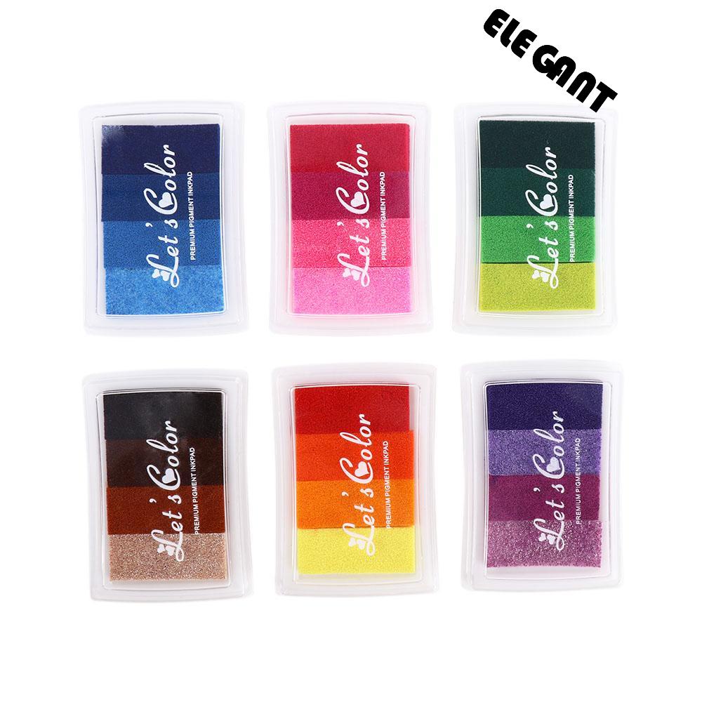 [Elegan] Rainbow Ink Pad Kreatif Keselamatan DIY Kerajinan Tangan Akun Sekolah Kantor Newborn Tapak Inkpad