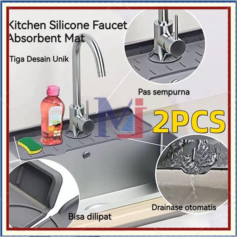 【COD】Kitchen Silicone Faucet Absorbent Mat /Sink Splash Guard/Alas Pelindung Keran Wastafel/Wastafel Silikon Pad