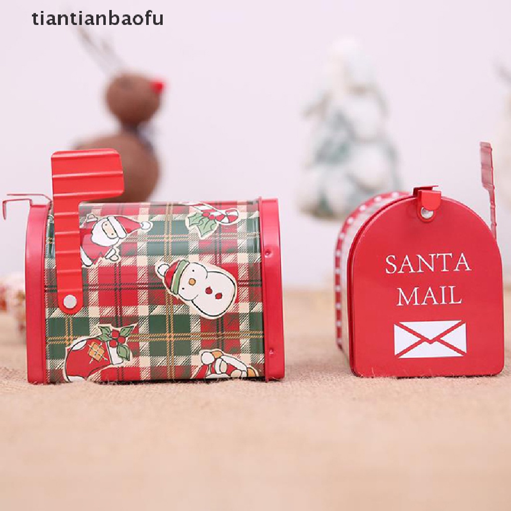 [tiantianbaofu] Kotak Surat Desain Permen Natal Kaleng Natal Besi Kotak Biskuit Penyimpanan Gift Box Butik