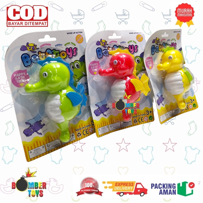 MAINAN MANDI ANAK BAYI PULL LINE TOYS KURA IKAN KATAK BAYI WATER BATH