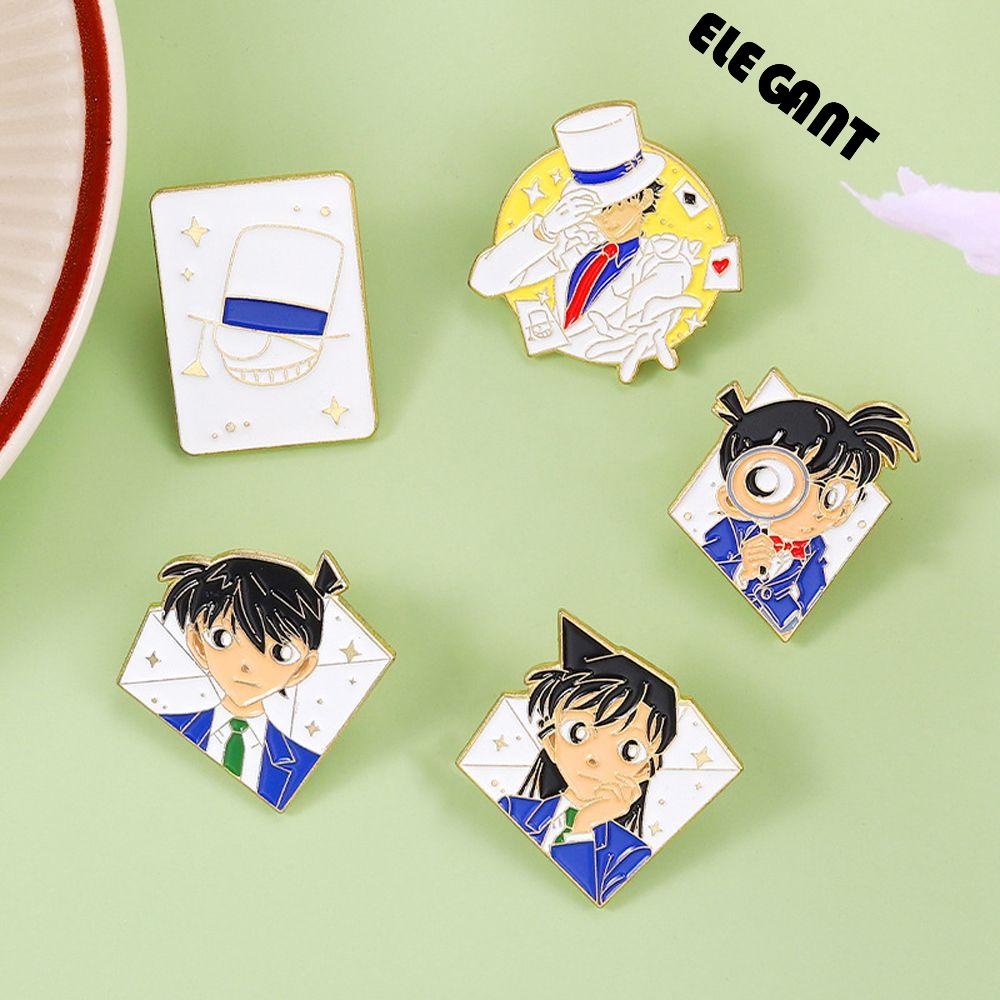 [Elegan] Detektif Conan Bros Ransel Aksesoris Jaket Pin Logam Bros Pakaian Dekorasi Lencana Pin Enamel Bros