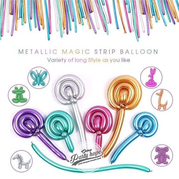 balon latex twist chrome / balon pentil chrome / balon cacing chrome