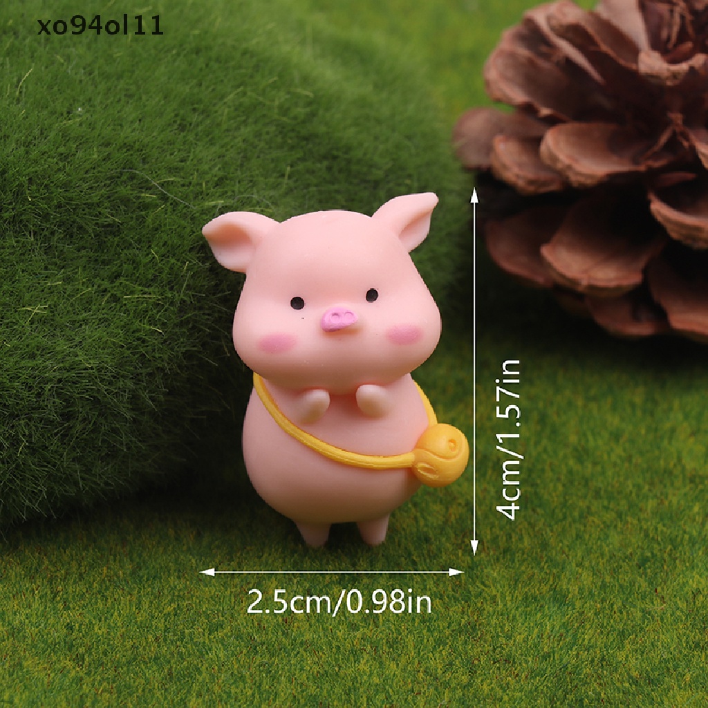 Xo Patung Babi Mini Lucu Model Hewan Lanskap Mikro Dekorasi Rumah Miniatur Peri Hiasan Taman Aksesoris OL