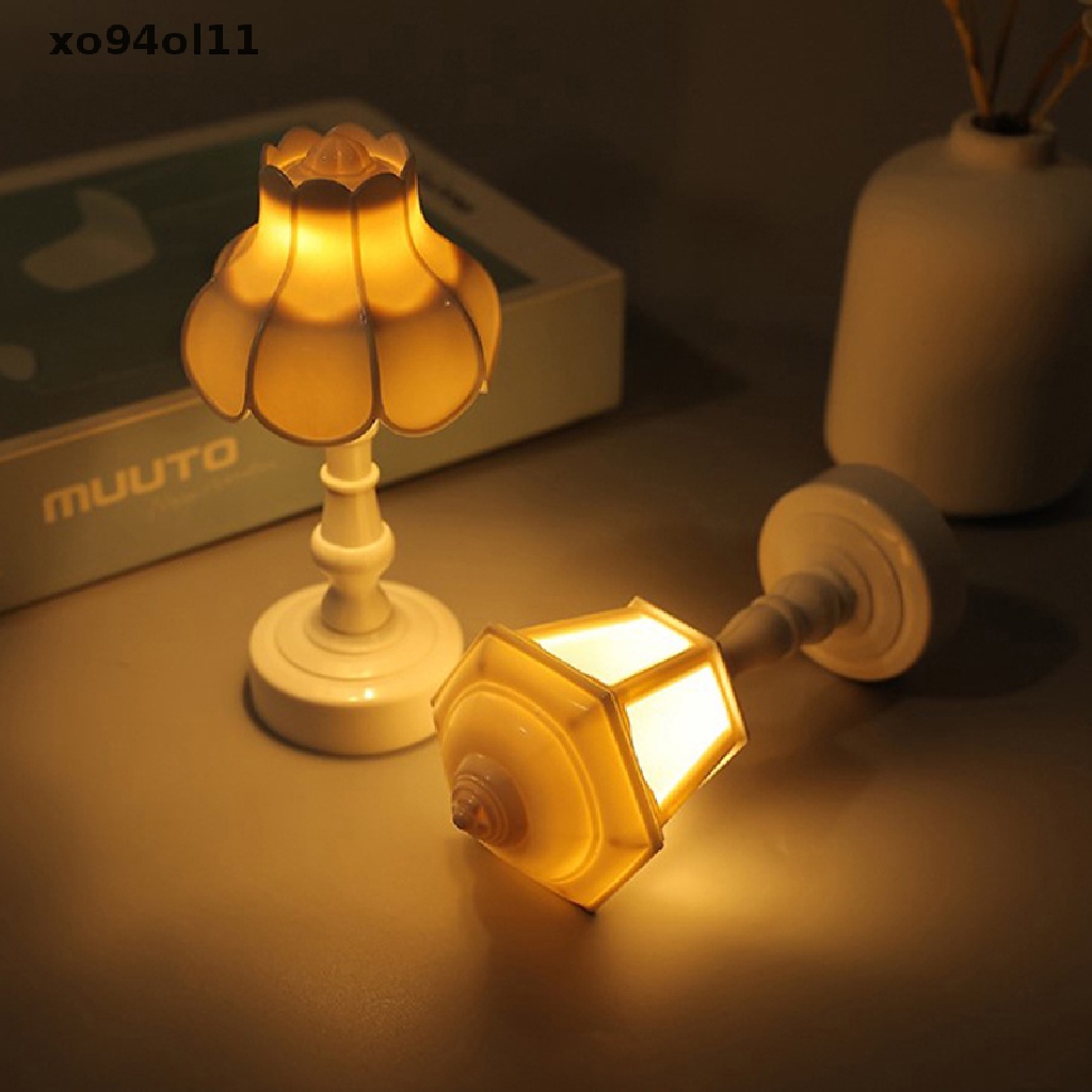 Xo Lampu LED Bentuk Teratai Mini Retro Pelindung Mata Meja Lampu Malam Untuk Dekorasi Rumah Sisi Tempat Tidur Belajar Ruang Tamu Perlengkapan Kamar Tidur OL