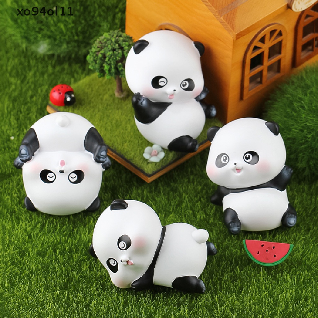 Xo 1Pc Lucu Mini Resin Panda Bayi Ornamen Miniatur Angka Panda Kerajinan Tangan OL