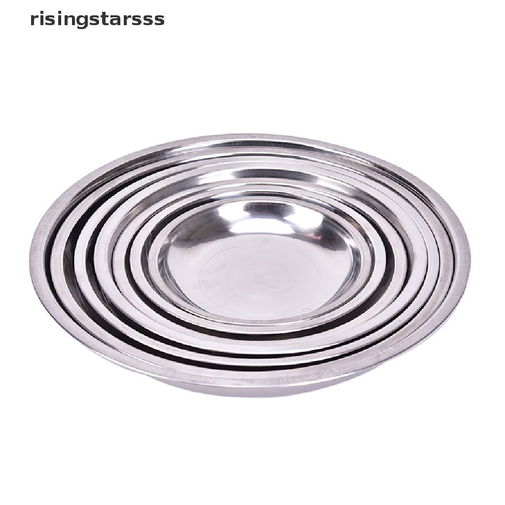 Rsid Span-new Camping Round 14-26cm Dia Stainless Steel Peralatan Makan Piring Makan Wadah Makanan Jelly