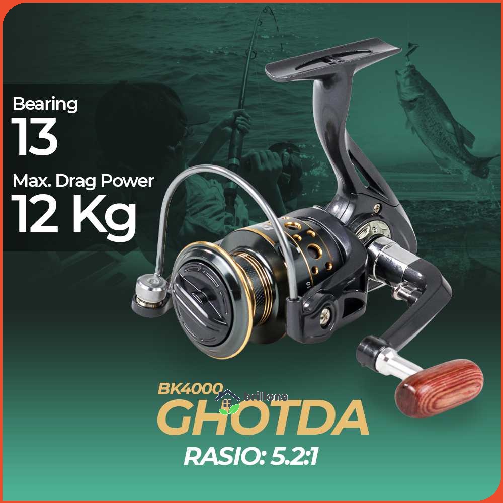 TaffSPORT GHOTDA Reel Pancing Spinning 5.2:1 Ball Bearing 13 - BK4000