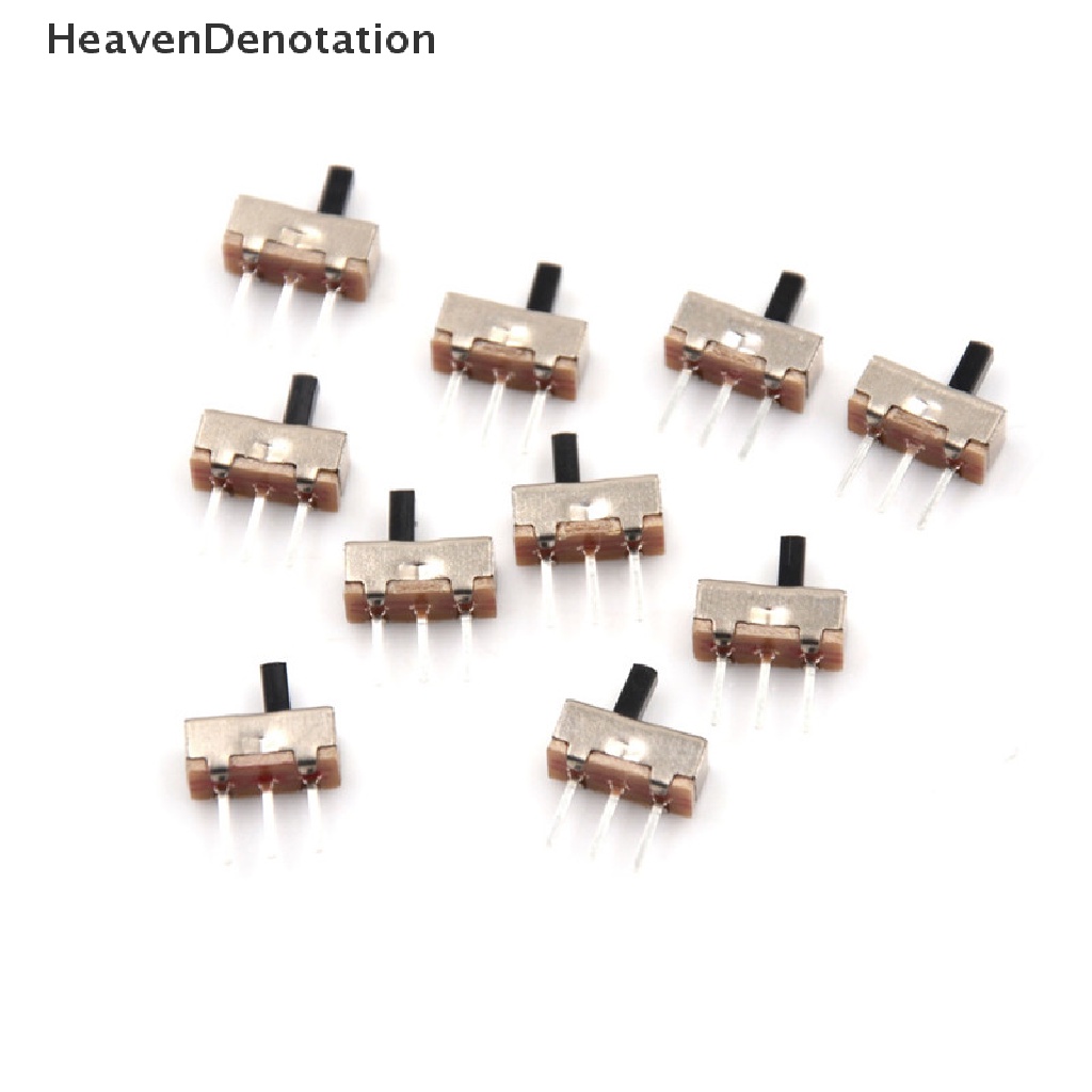 [HeavenDenotation] 10pcs 2posisi 4mm SPDT 1P2T 3pin PCB Panel Saklar Slide Vertikal HDV