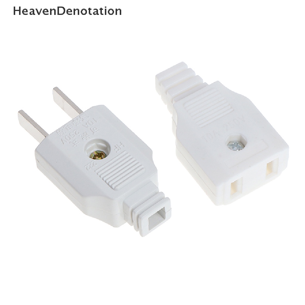 [HeavenDenotation] Us 2pin Datar AC Listrik Power Male Plug Female Socket Outlet Adaptor Kawat HDV