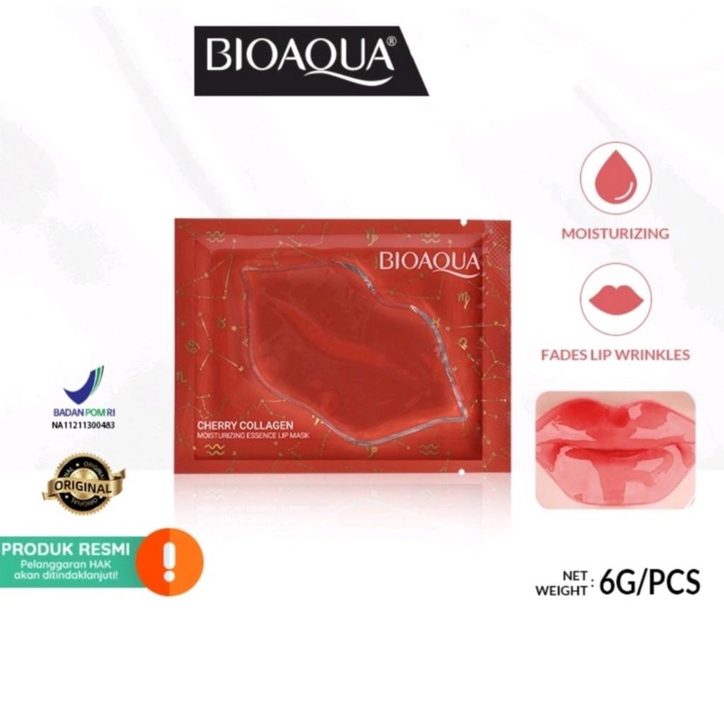 BIOAQUA masker bibir lip mask Cherry collagen Moisturizing Essence Lip Mask