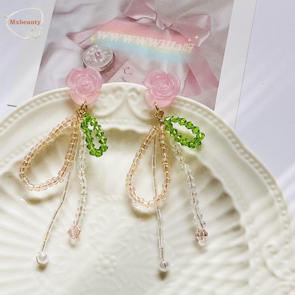 Mxbeauty Anting Perempuan Hadiah Perancis Manis Manik Kristal Retro Temperamen Perhiasan Fashion
