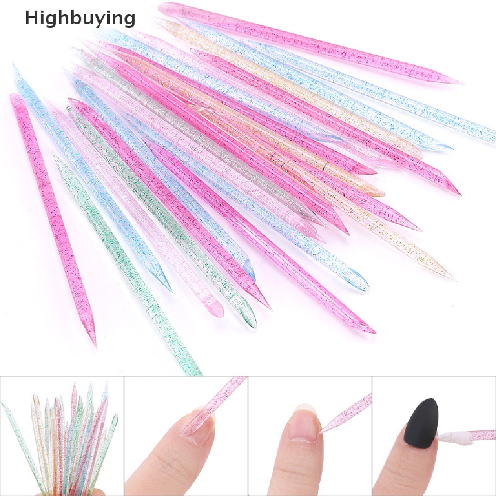 Hbid 100Pcs Reusable Crystal Stick Kutikula Remover Alat Perawatan Kuku Manicures Tools Glory