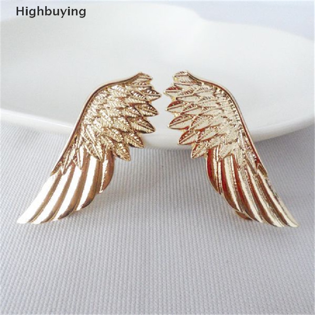 Hbid 2pcs Hot Fashion Pin Bros Kerah Gaya Sayap Punk Untuk Hadiah Perhiasan Wanita Glory