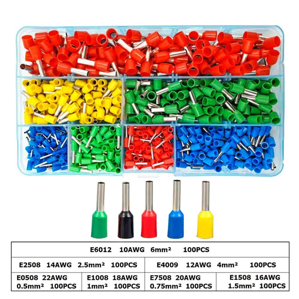 Nanas 300 /400 /700 Pcs Tabung Terminal Kotak Kawat Listrik Blok Cord End Connector Insulated Terminator