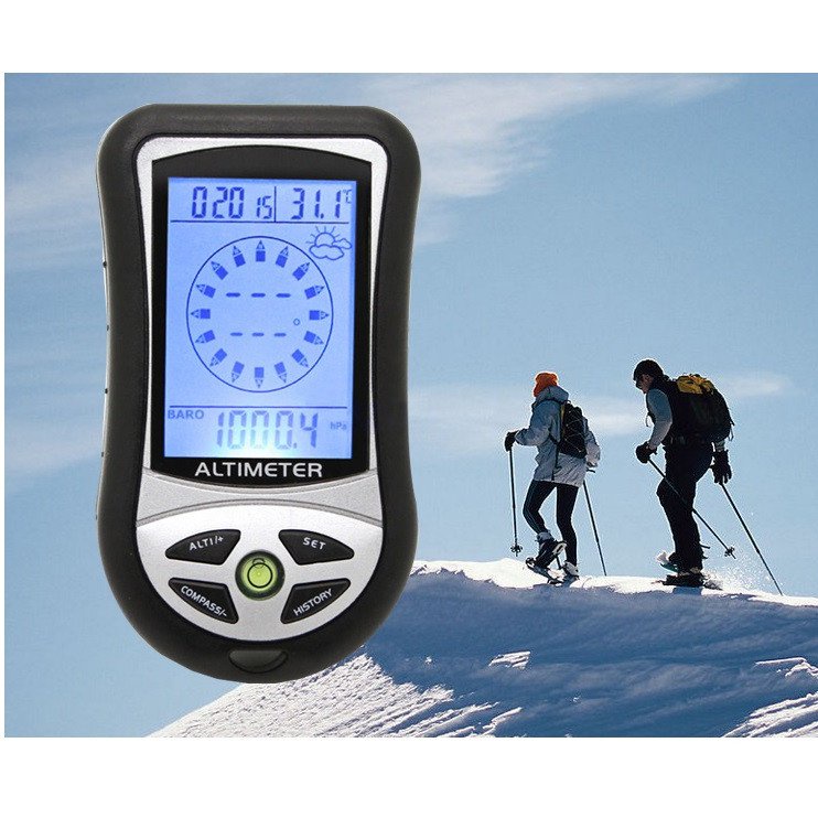 Mini 8 in1 LED Digital Multifunction Outdoor Compass - RV77