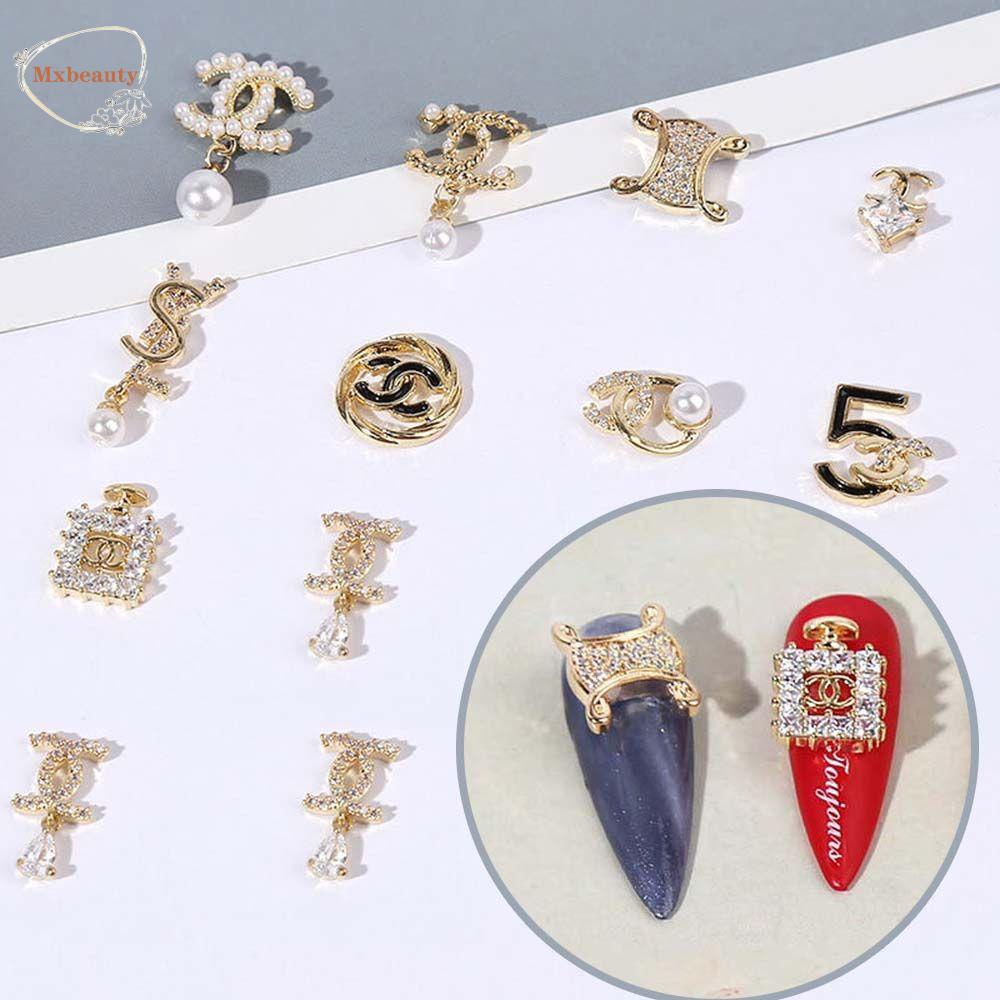 Mxbeauty Aksesoris Perhiasan Liontin Kristal Zircon Mutiara Glitter 3d Bahan Alloy Untuk Dekorasi Nail Art