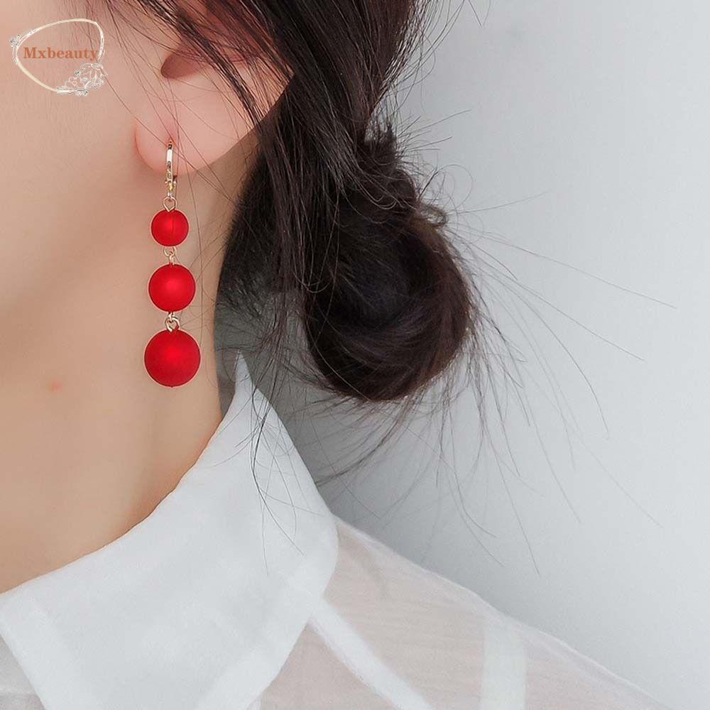 Mxbeauty Anting Tahun Baru Cina Gadis Drop Earrings Lentera Perhiasan Aksesoris Jumbai Panjang Anting Perhiasan Tahun Baru Giwang Telinga Cina