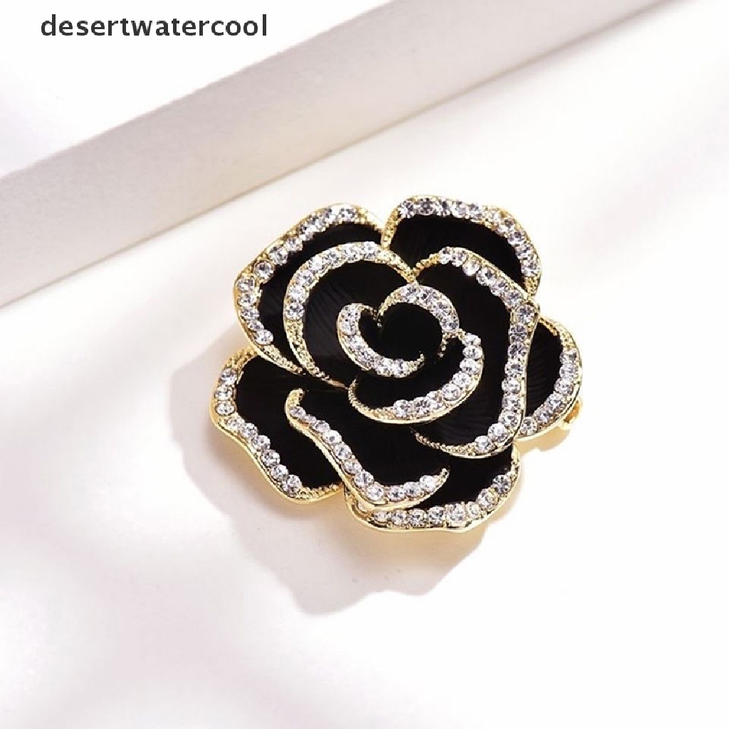 Deid 1Pc Bros Bunga Camelia Berlian Imitasi Untuk Wanita Enamel Pin Fashion Perhiasan Martijn