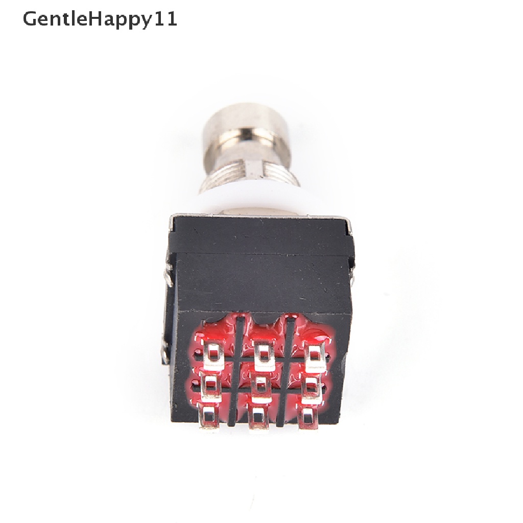 Gentlehappy 1x 9-pin 3PDT Efek Gitar Pedal Box Injak Kaki Metal Switch True Bypass black id