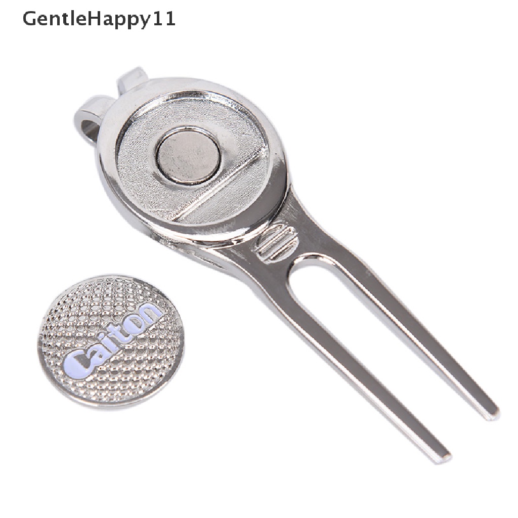 Gentlehappy 1Pcs Alat Reparasi Golf Golf Divot Repair Tool Magnet Dengan Klip Penanda Golf id