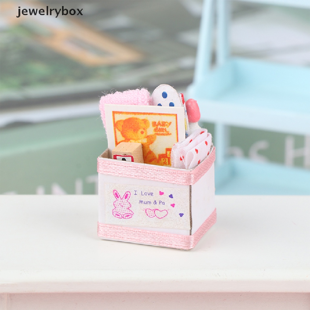 [jewelrybox] 1: 12rumah Boneka Miniatur Mainan Kotak Mini Lucu Model Mainan Bayi Home Decor Living Scene Decor Toy Doll House Accessories Boutique