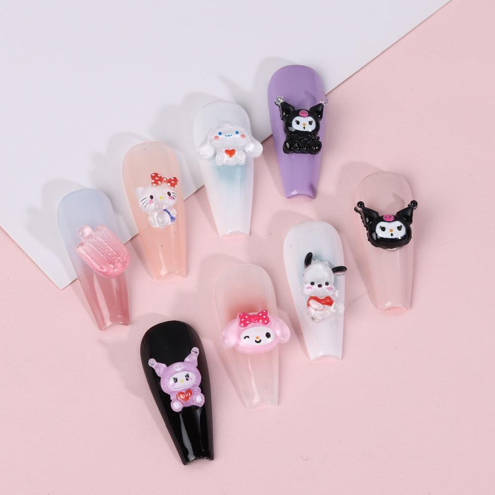 Mxbeauty Kartun Dekorasi Kuku Lucu Jepang Kuromi Kitty Cat Manicure Aksesoris Hiasan Kuku 3D Nail Art Drills