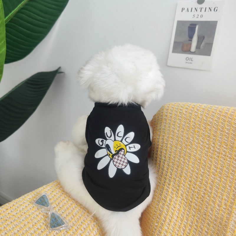 Tank Top Anjing Peliharaan Logo Bunga Matahari Fashion S-2XL Ukuran Kucing/poodle/Teddy