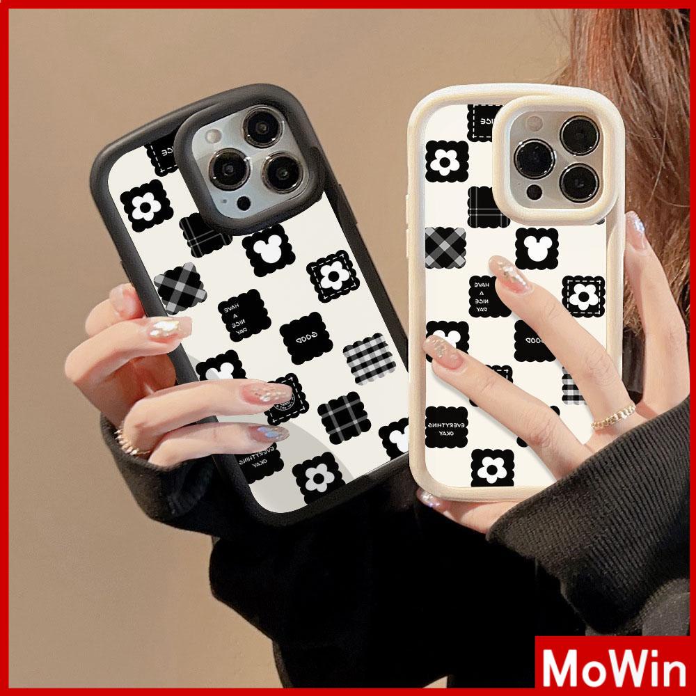 For iPhone 14 Pro Max iPhone Case Matte TPU Soft Case Black Beige Shockproof Protection Camera Cartoon Checkered Compatible with iPhone 13 Pro max 12 Pro Max 11 xr xs max 7Plus