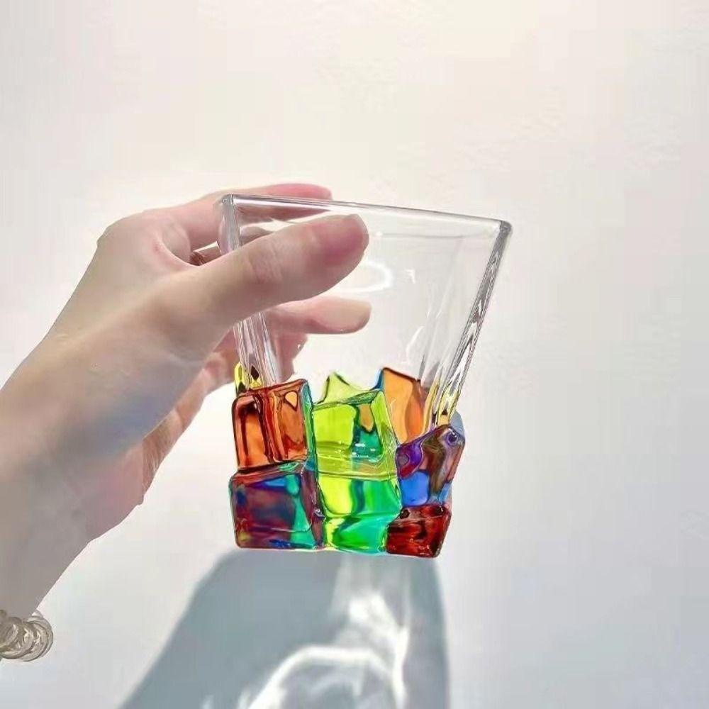 Rebuy Whiskey Glasses Scotch Colorful Painting Cocktail Gelas Minum Gelas Cangkir