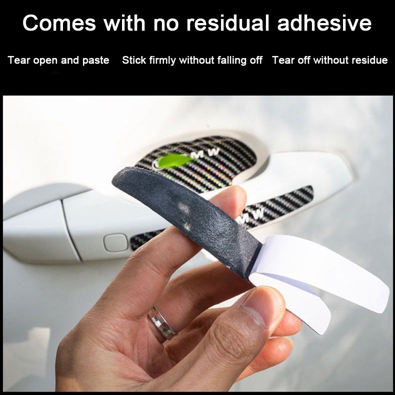 Stiker Gagang Pintu luminous Mobil Dengan Motif Serat Karbon anti Gores Stiker Pelindung Gagang Pintu Mobil Door bowl protection film Handle anti-Tabrakan str
