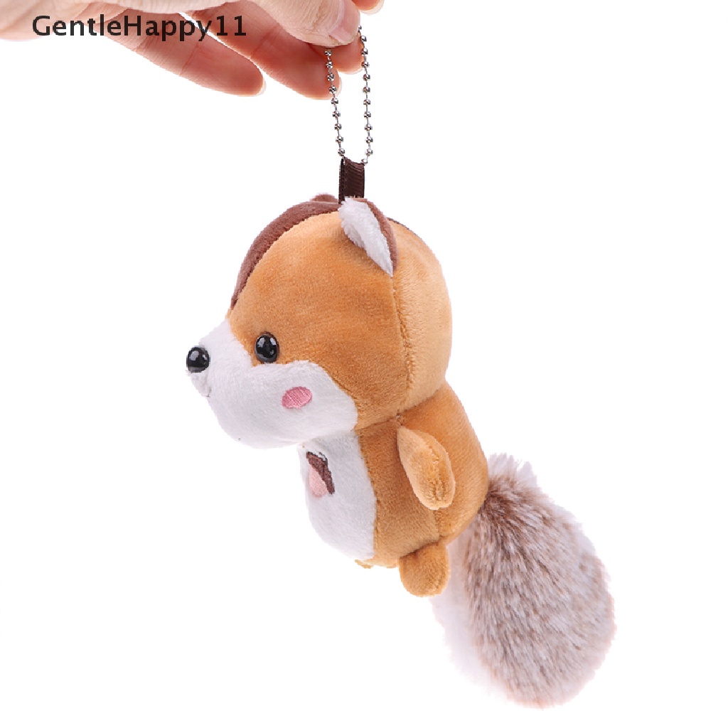 Gentlehappy Mini Squirrel Mainan Mewah Dekorasi Gantungan Kunci Ornamen Tupai Ekor Kebesaran id
