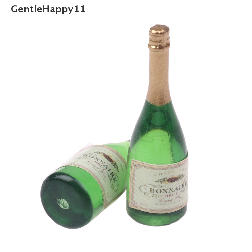 Gentlehappy 2pc Botol Minum Champagne Rumah Boneka Skala1Per12Dekorasi Rumah Boneka Mini id