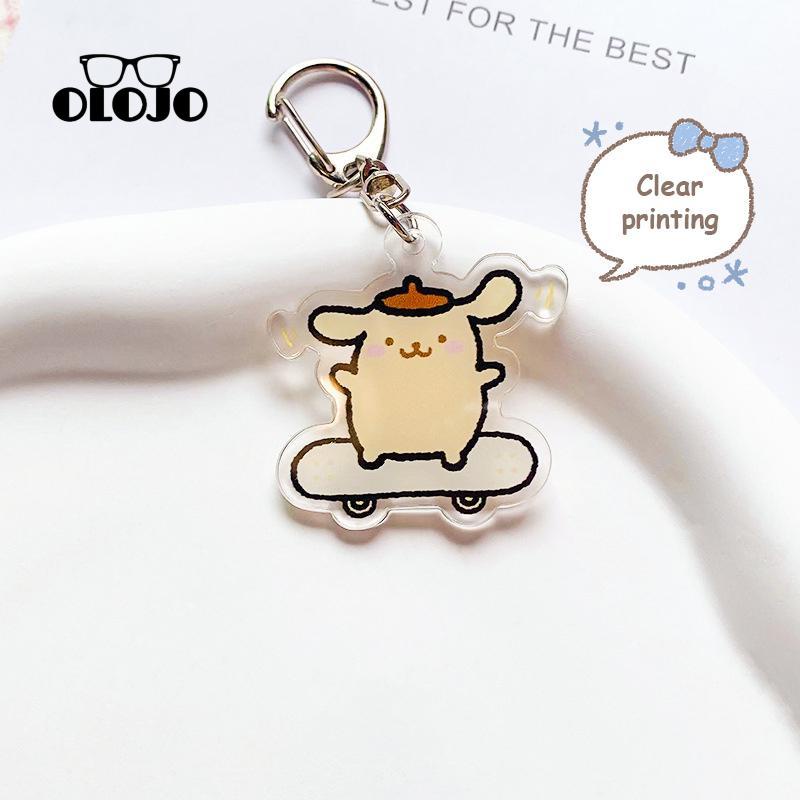 【COD】Samrio Skateboard Gantungan kunci skateboard Acrylic Keychain Kartun Anime
